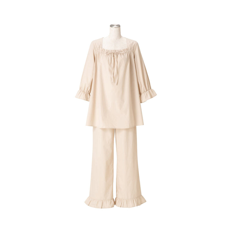 Moist Cotton Pajamas Light Beige