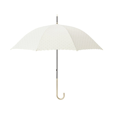 Dot Glitter Heat Cut Long Umbrella White