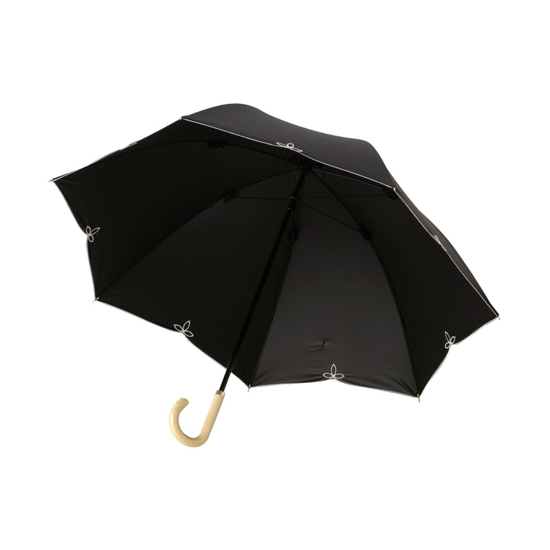 Blackout Birdcage Wide Scallop Long Umbrella Black