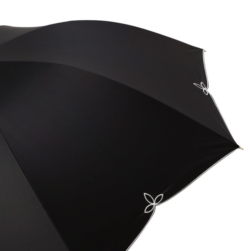 Blackout Birdcage Wide Scallop Long Umbrella Black