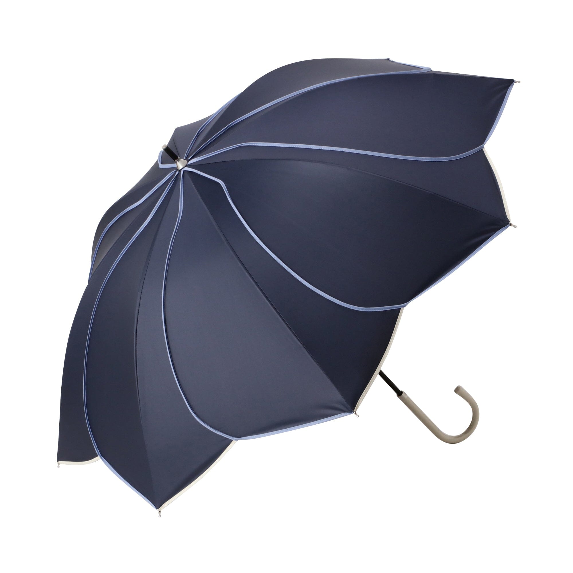 Bicolor Piping Long Umbrella 50cm Navy