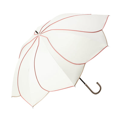 Bicolor Piping Long Umbrella 50cm White