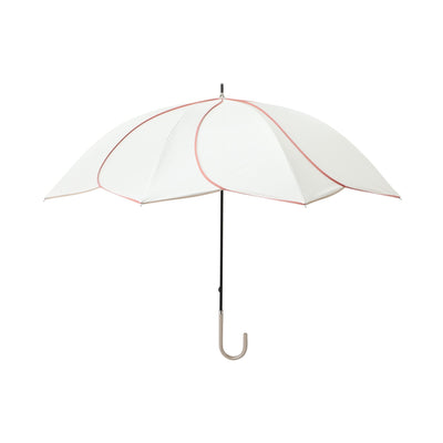 Bicolor Piping Long Umbrella 58Cm White (For Both Sunny And Rainy Days)