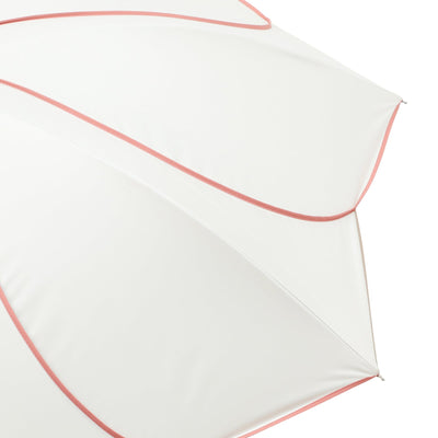 Bicolor Piping Long Umbrella 58Cm White (For Both Sunny And Rainy Days)