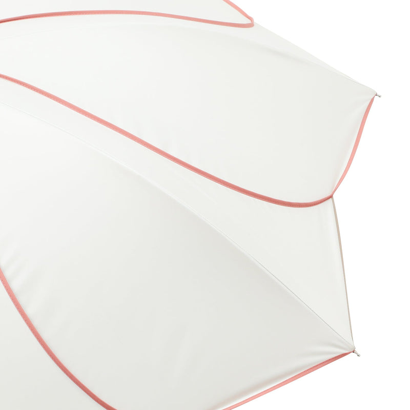 Bicolor Piping Long Umbrella 58Cm White (For Both Sunny And Rainy Days)