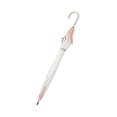Bicolor Piping Long Umbrella 58Cm White (For Both Sunny And Rainy Days)