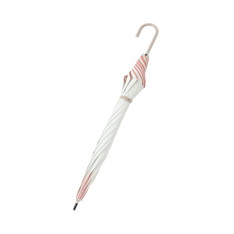 Bicolor Piping Long Umbrella 58Cm White (For Both Sunny And Rainy Days)