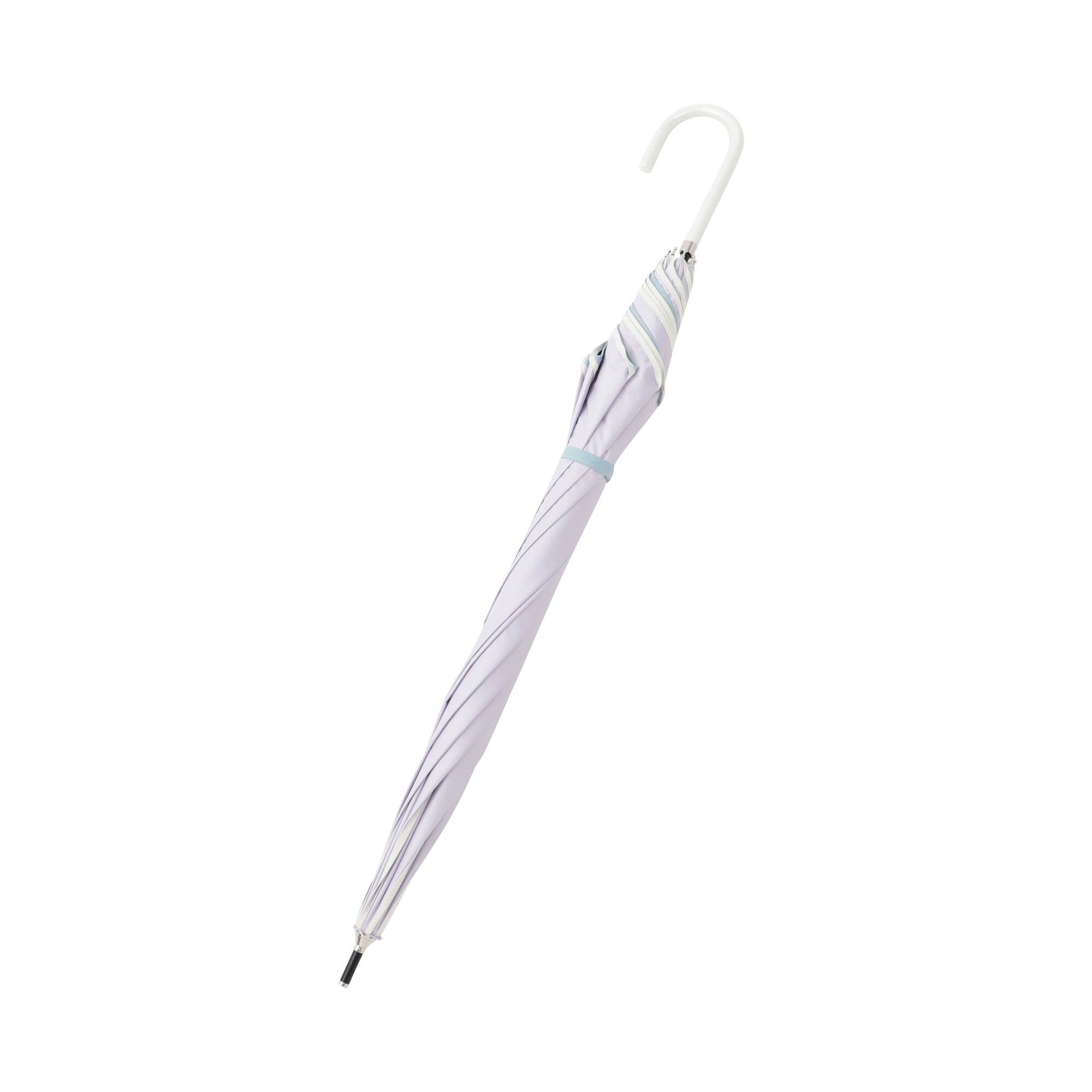 Bicolor Piping Long Umbrella 58Cm Purple (For Both Sunny And Rainy Days)
