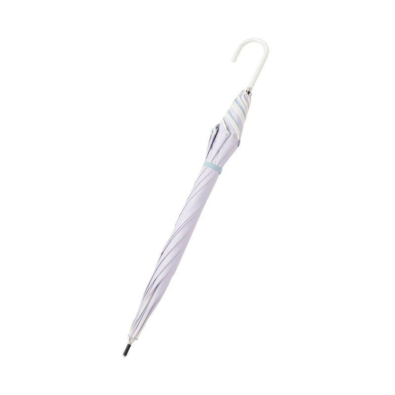 Bicolor Piping Long Umbrella 58Cm Purple (For Both Sunny And Rainy Days)