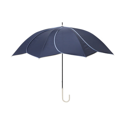 Bicolor Piping Long Umbrella 58Cm Navy (For Both Sunny And Rainy Days)