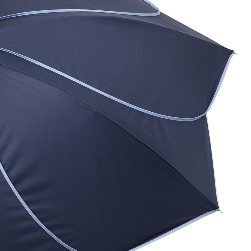 Bicolor Piping Long Umbrella 58Cm Navy (For Both Sunny And Rainy Days)