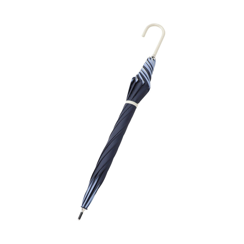 Bicolor Piping Long Umbrella 58Cm Navy (For Both Sunny And Rainy Days)