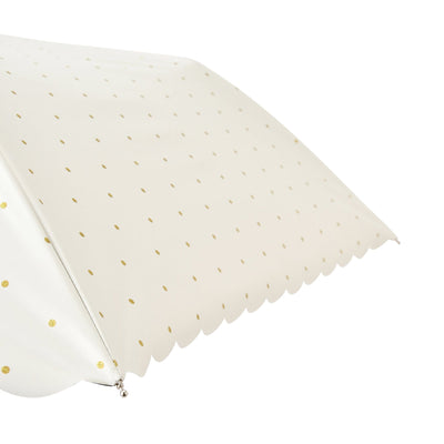 Dot Glitter Heat Cut Folding Umbrella 50Cm White (For Both Sunny And Rainy Days)