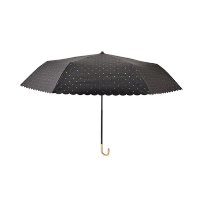 Dot Glitter Heat Cut Folding Umbrella 50Cm Black (For Both Sunny And Rainy Days)