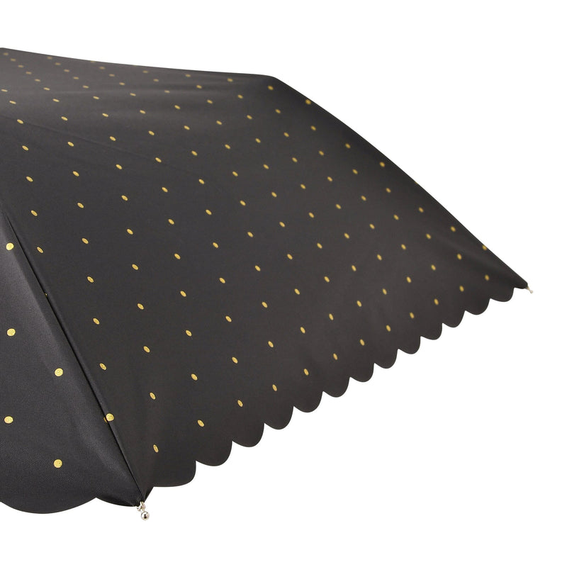 Dot Glitter Heat Cut Folding Umbrella 50Cm Black (For Both Sunny And Rainy Days)