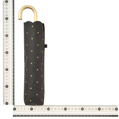 Dot Glitter Heat Cut Folding Umbrella 50Cm Black (For Both Sunny And Rainy Days)