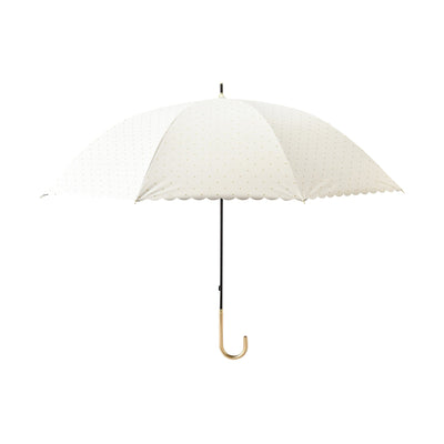 Dot Glitter Heat Cut Long Umbrella 58Cm White (For Both Sunny And Rainy Days)