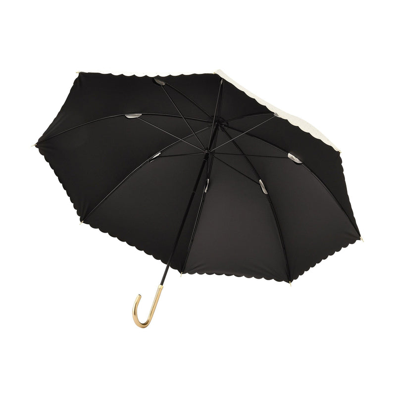 Dot Glitter Heat Cut Long Umbrella 58Cm White (For Both Sunny And Rainy Days)