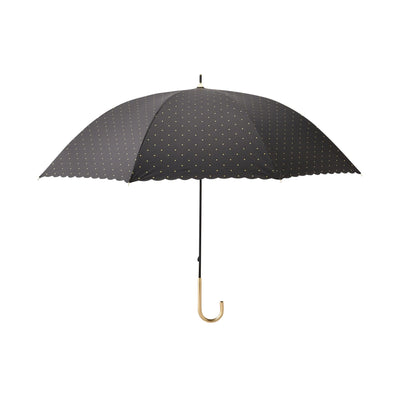 Dot Glitter Heat Cut Long Umbrella 58Cm Black (For Both Sunny And Rainy Days)