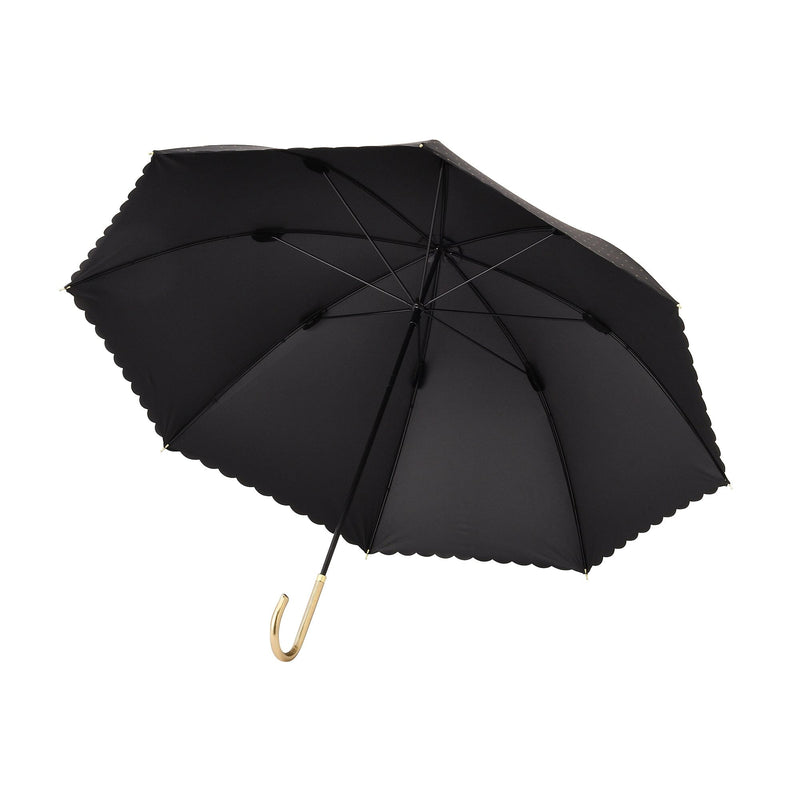 Dot Glitter Heat Cut Long Umbrella 58Cm Black (For Both Sunny And Rainy Days)