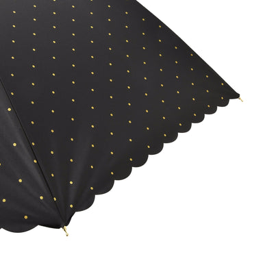 Dot Glitter Heat Cut Long Umbrella 58Cm Black (For Both Sunny And Rainy Days)