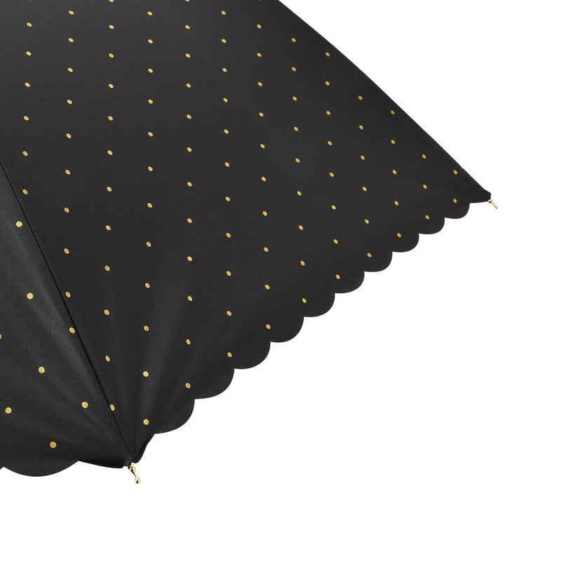 Dot Glitter Heat Cut Long Umbrella 58Cm Black (For Both Sunny And Rainy Days)