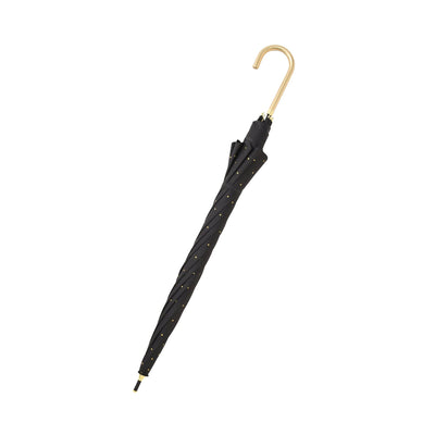 Dot Glitter Heat Cut Long Umbrella 58Cm Black (For Both Sunny And Rainy Days)