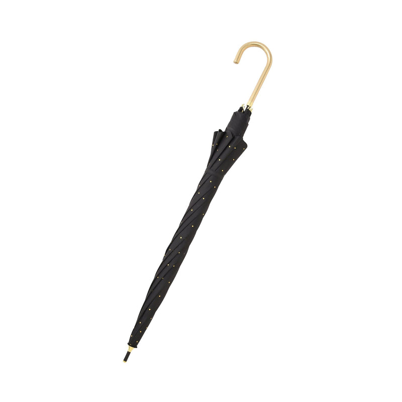 Dot Glitter Heat Cut Long Umbrella 58Cm Black (For Both Sunny And Rainy Days)