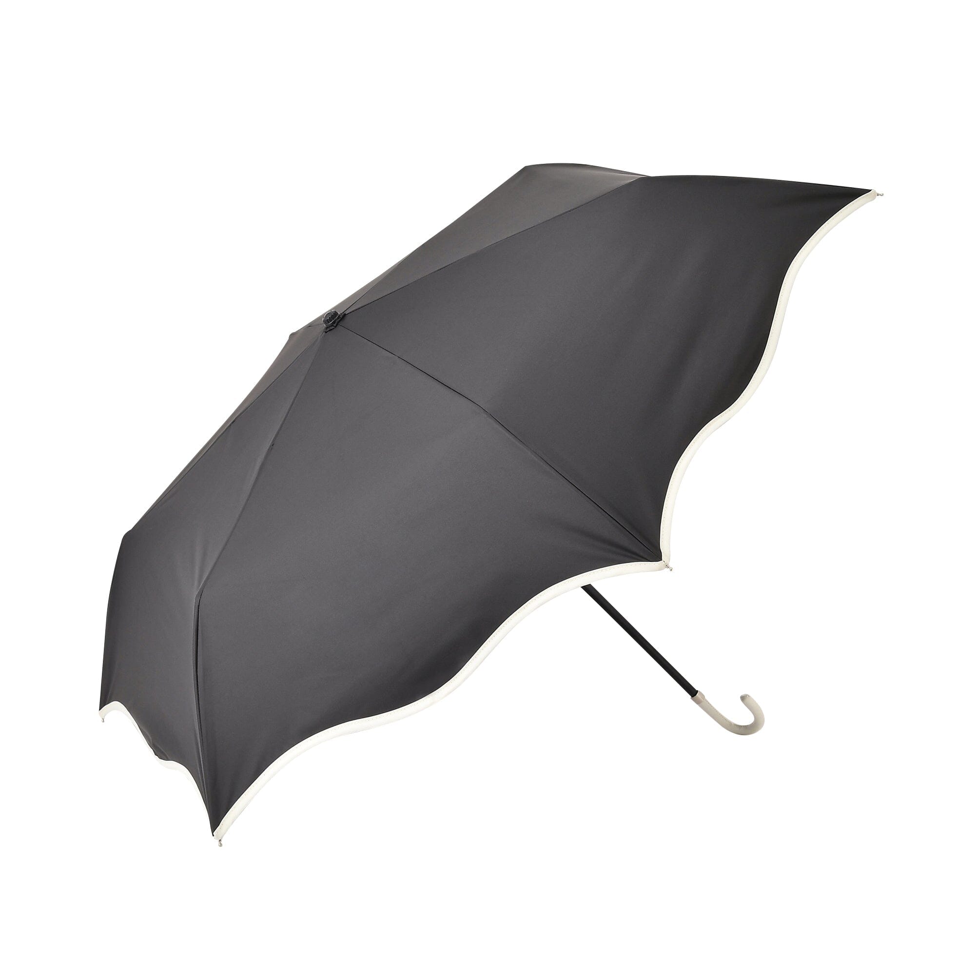 Wave Parasol Folding Umbrella 50cm Black (For Both Sunny And Rainy Days)