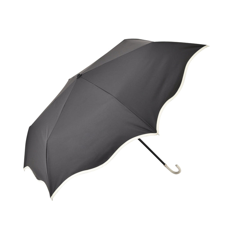 Wave Parasol Folding Umbrella 50cm Black (For Both Sunny And Rainy Days)