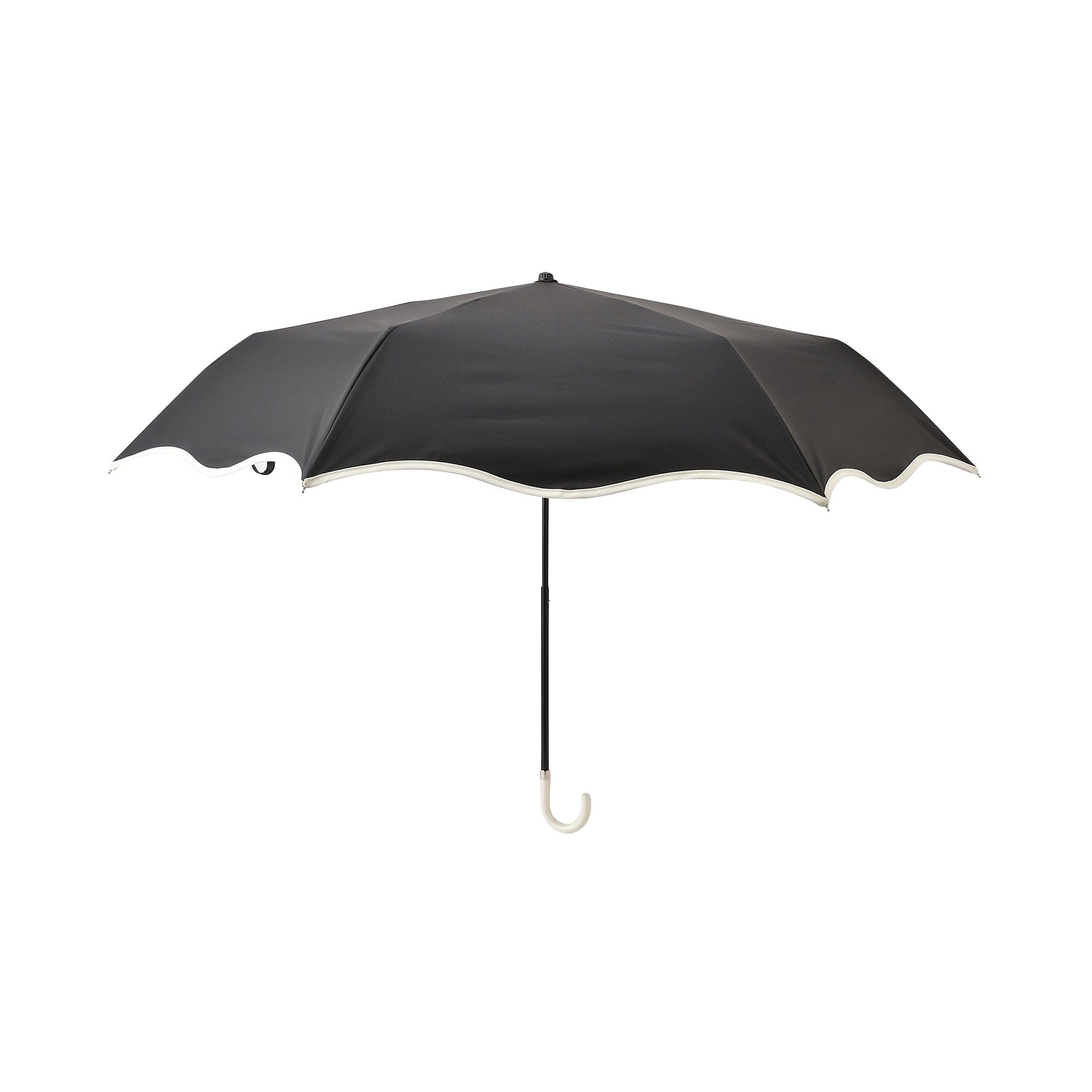 Wave Parasol Folding Umbrella 50cm Black (For Both Sunny And Rainy Days)