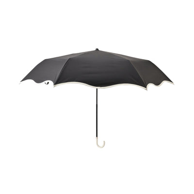 Wave Parasol Folding Umbrella 50cm Black (For Both Sunny And Rainy Days)