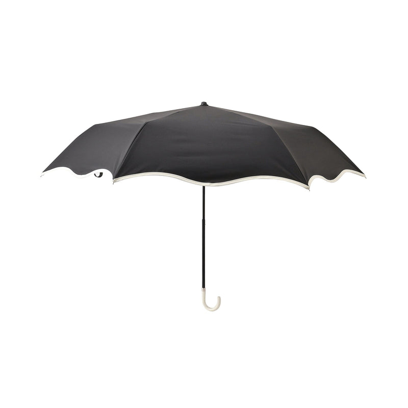 Wave Parasol Folding Umbrella 50cm Black (For Both Sunny And Rainy Days)
