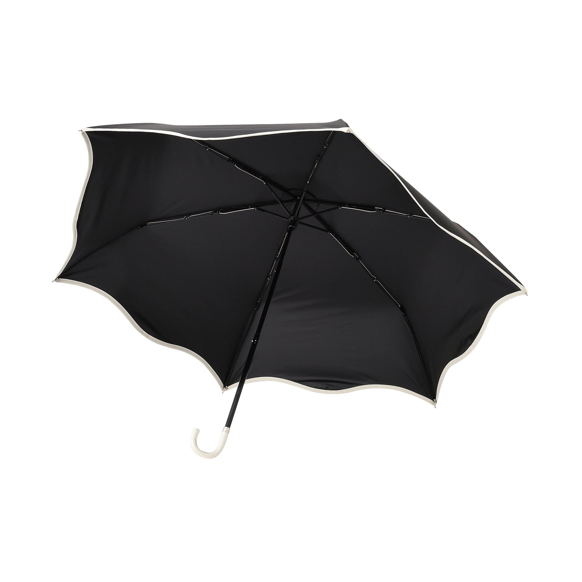 Wave Parasol Folding Umbrella 50cm Black (For Both Sunny And Rainy Days)