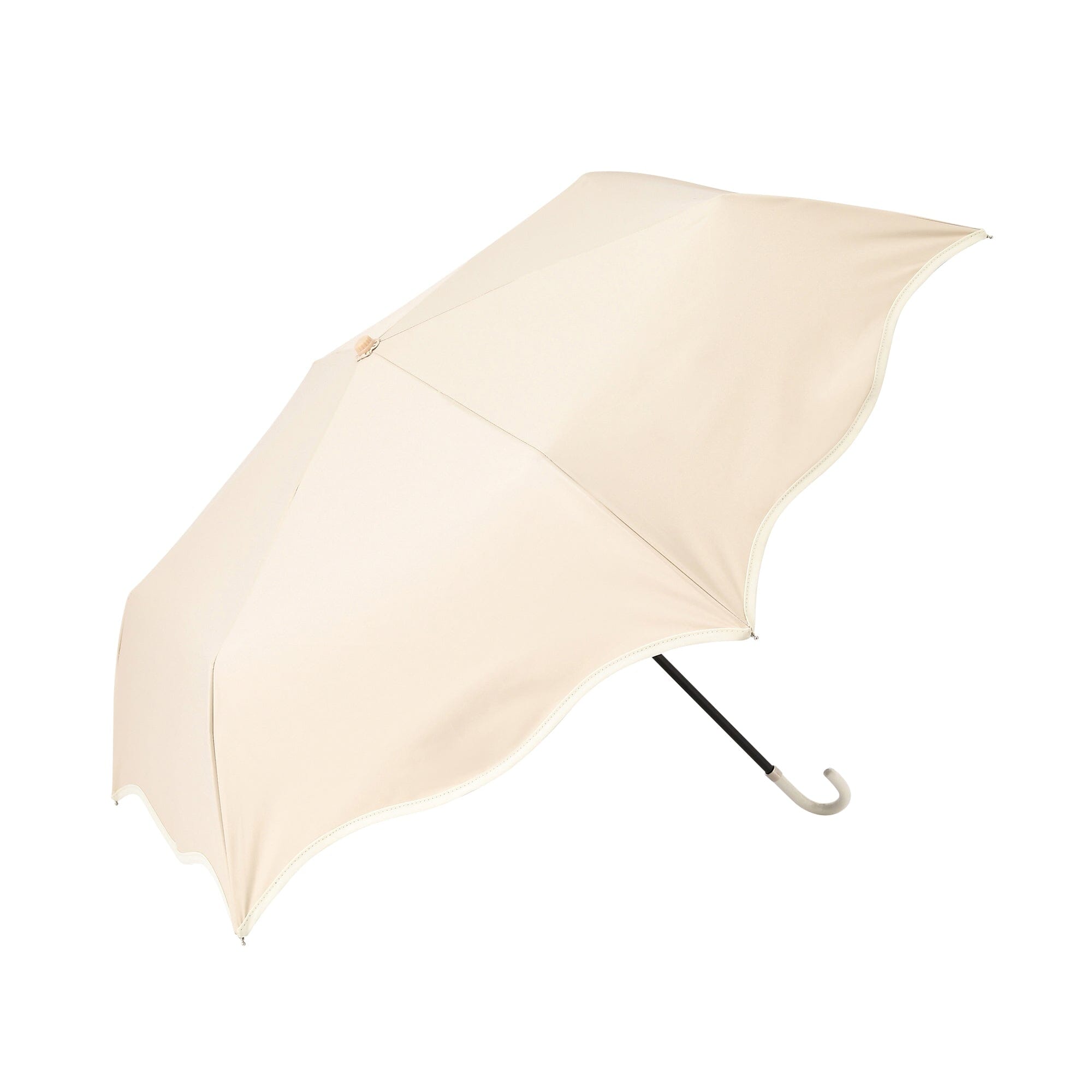Wave Parasol Folding Umbrella 50cm Beige (For Both Sunny And Rainy Days)