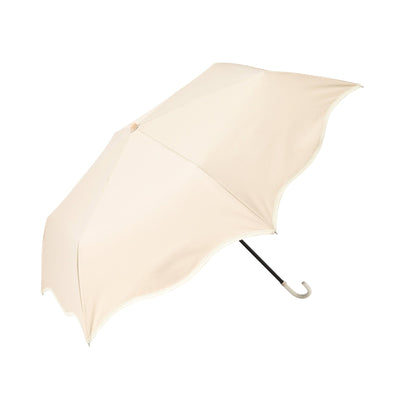 Wave Parasol Folding Umbrella 50cm Beige (For Both Sunny And Rainy Days)