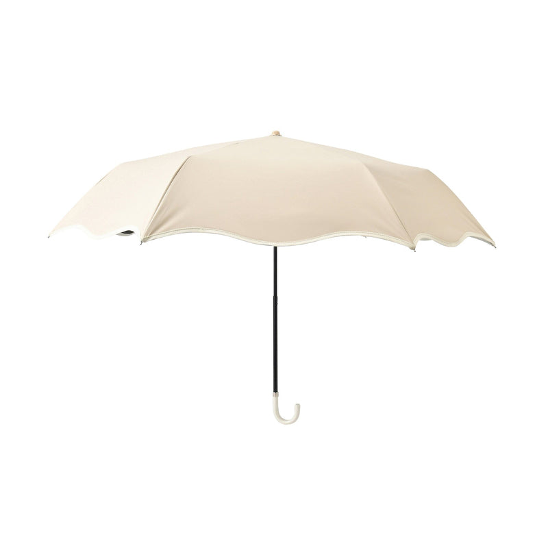 Wave Parasol Folding Umbrella 50cm Beige (For Both Sunny And Rainy Days)