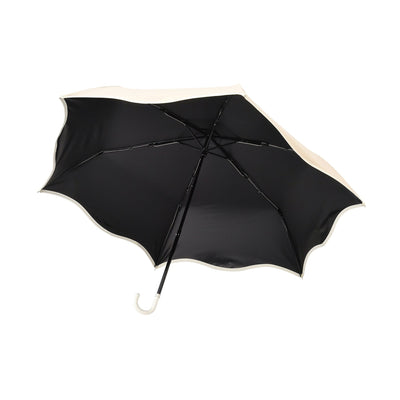 Wave Parasol Folding Umbrella 50cm Beige (For Both Sunny And Rainy Days)
