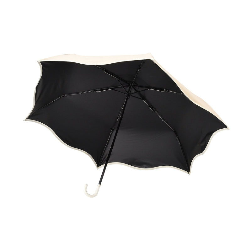 Wave Parasol Folding Umbrella 50cm Beige (For Both Sunny And Rainy Days)