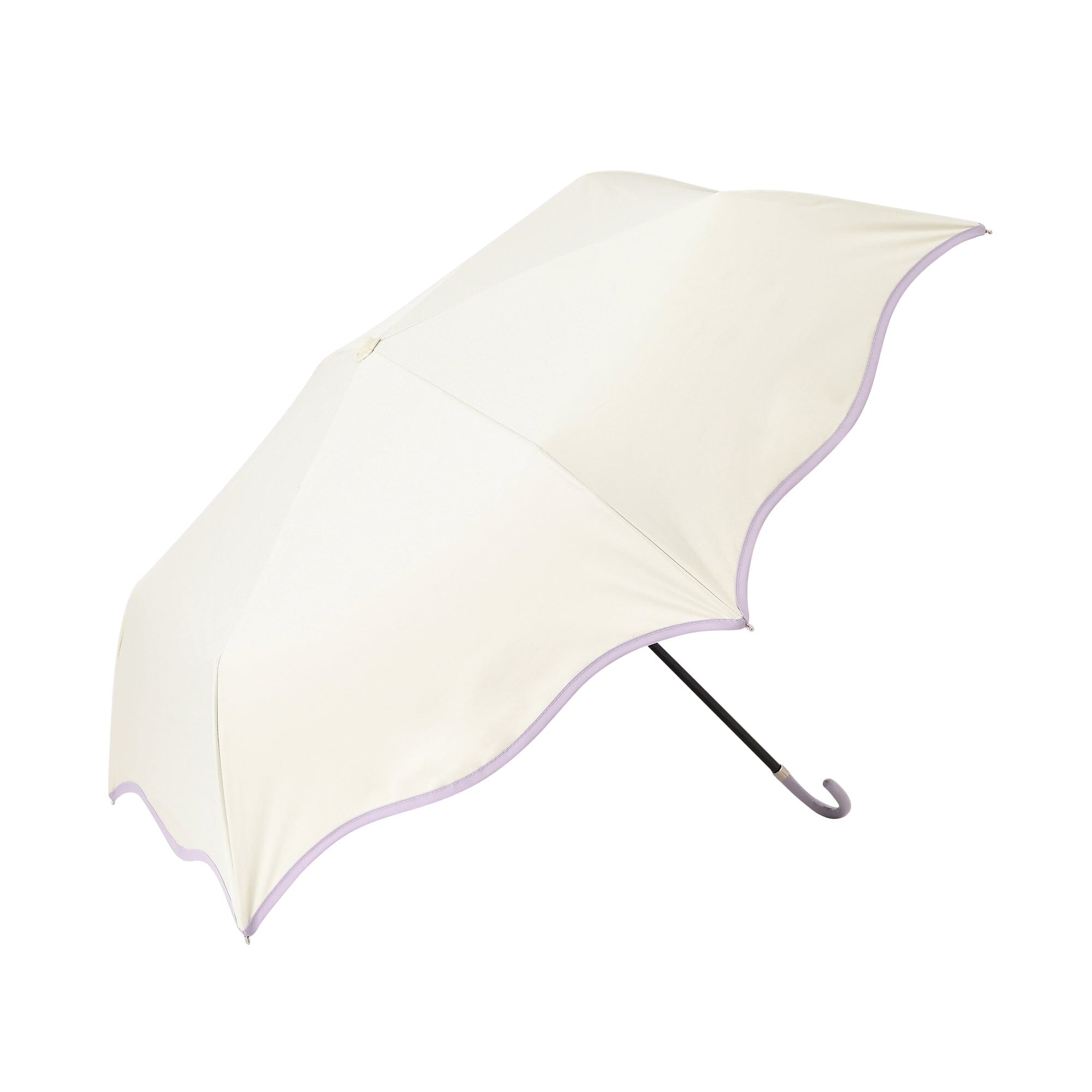 Wave Parasol Folding Umbrella 50cm White (For Both Sunny And Rainy Days)