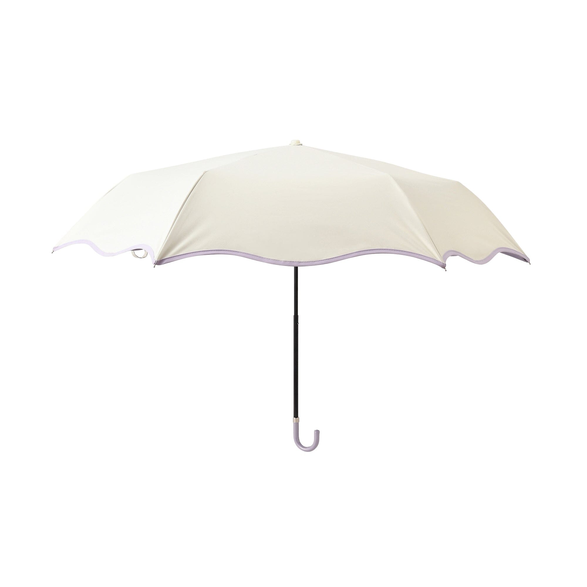 Wave Parasol Folding Umbrella 50cm White (For Both Sunny And Rainy Days)