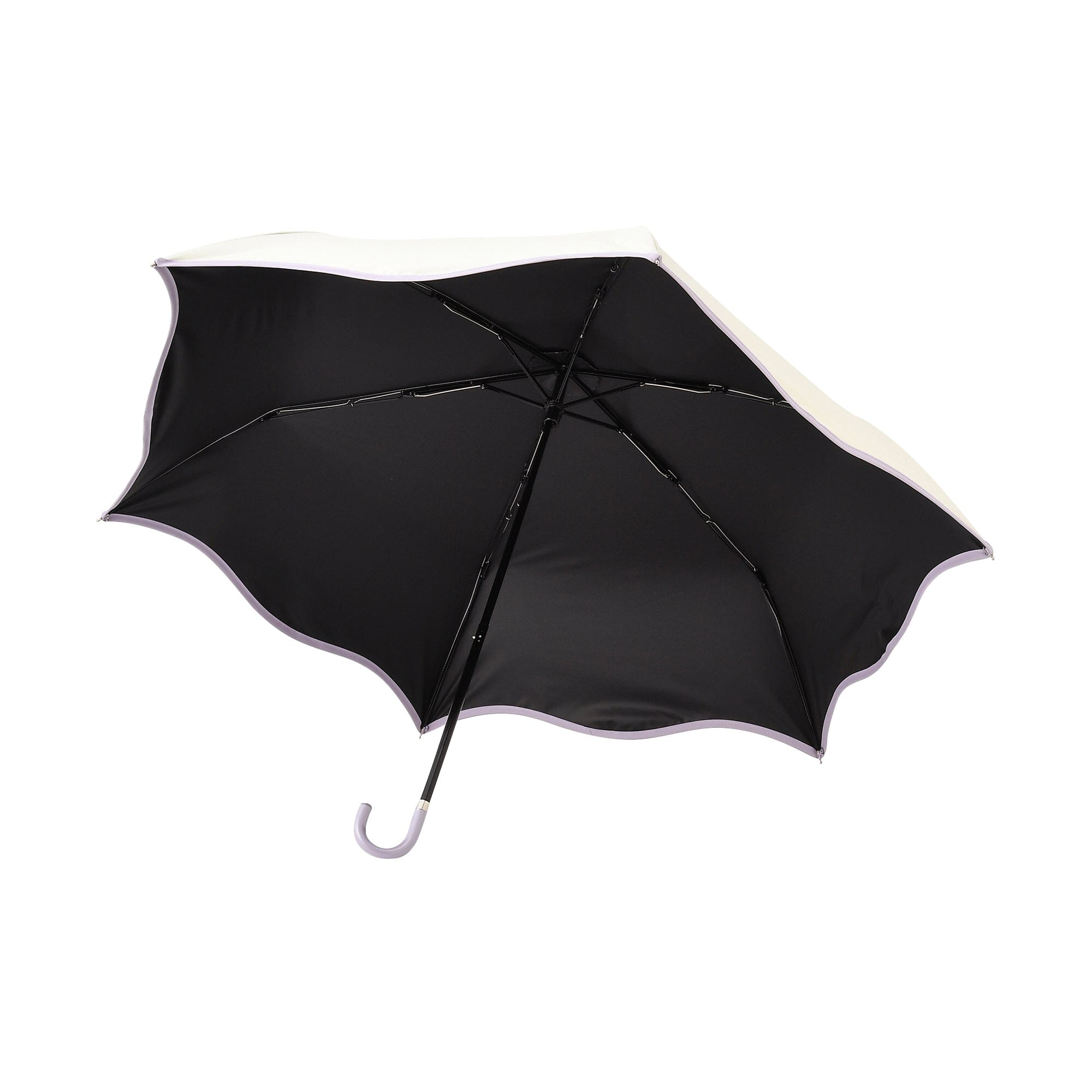 Wave Parasol Folding Umbrella 50cm White (For Both Sunny And Rainy Days)