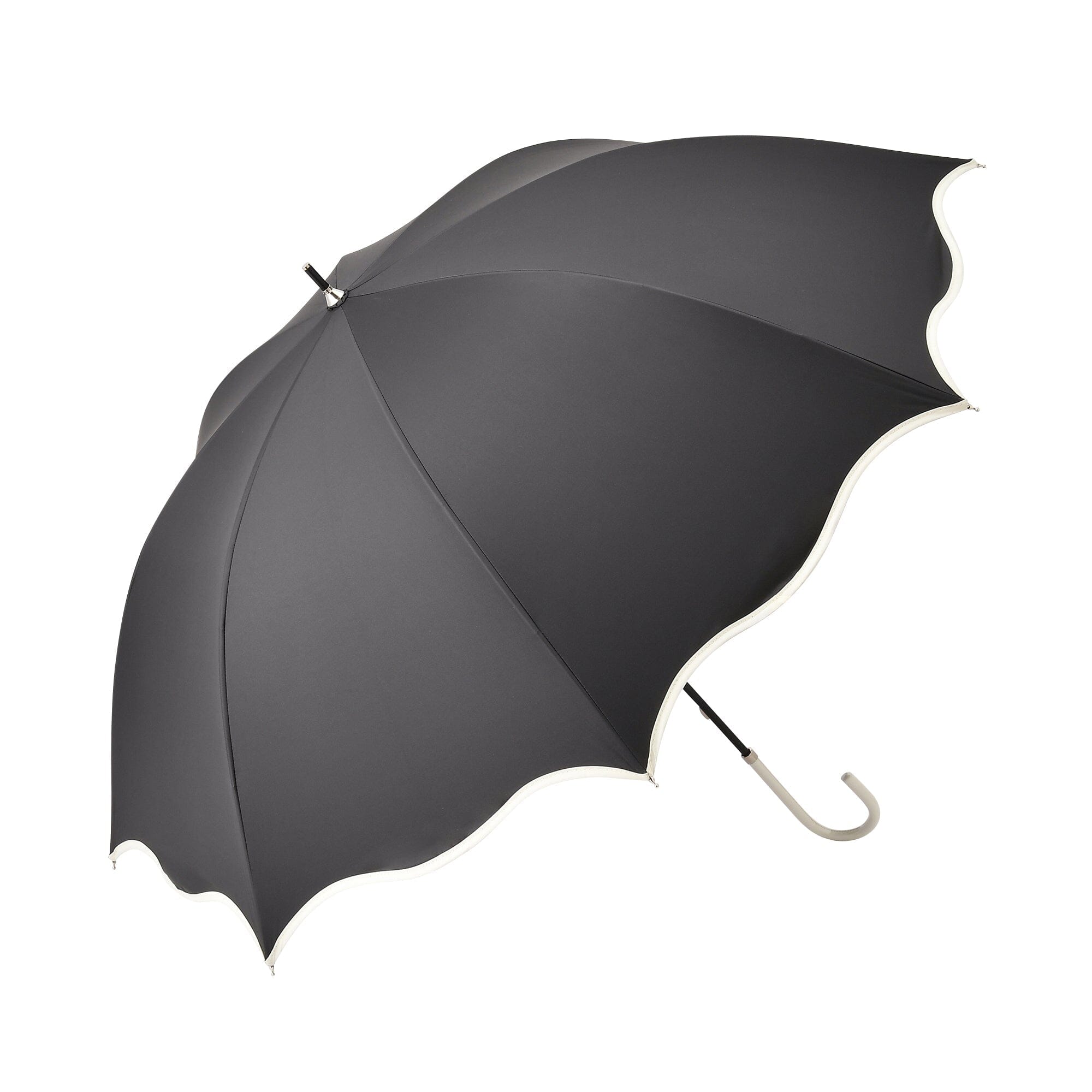 Wave Parasol Long Umbrella 58cm Black (For Both Sunny And Rainy Days)
