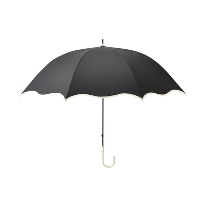 Wave Parasol Long Umbrella 58cm Black (For Both Sunny And Rainy Days)