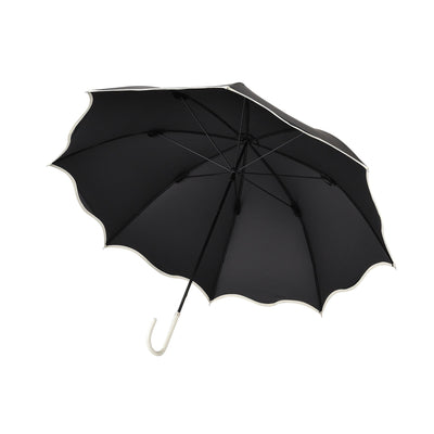 Wave Parasol Long Umbrella 58cm Black (For Both Sunny And Rainy Days)