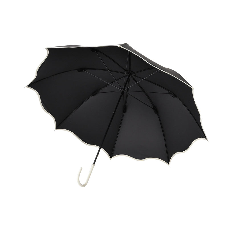 Wave Parasol Long Umbrella 58cm Black (For Both Sunny And Rainy Days)
