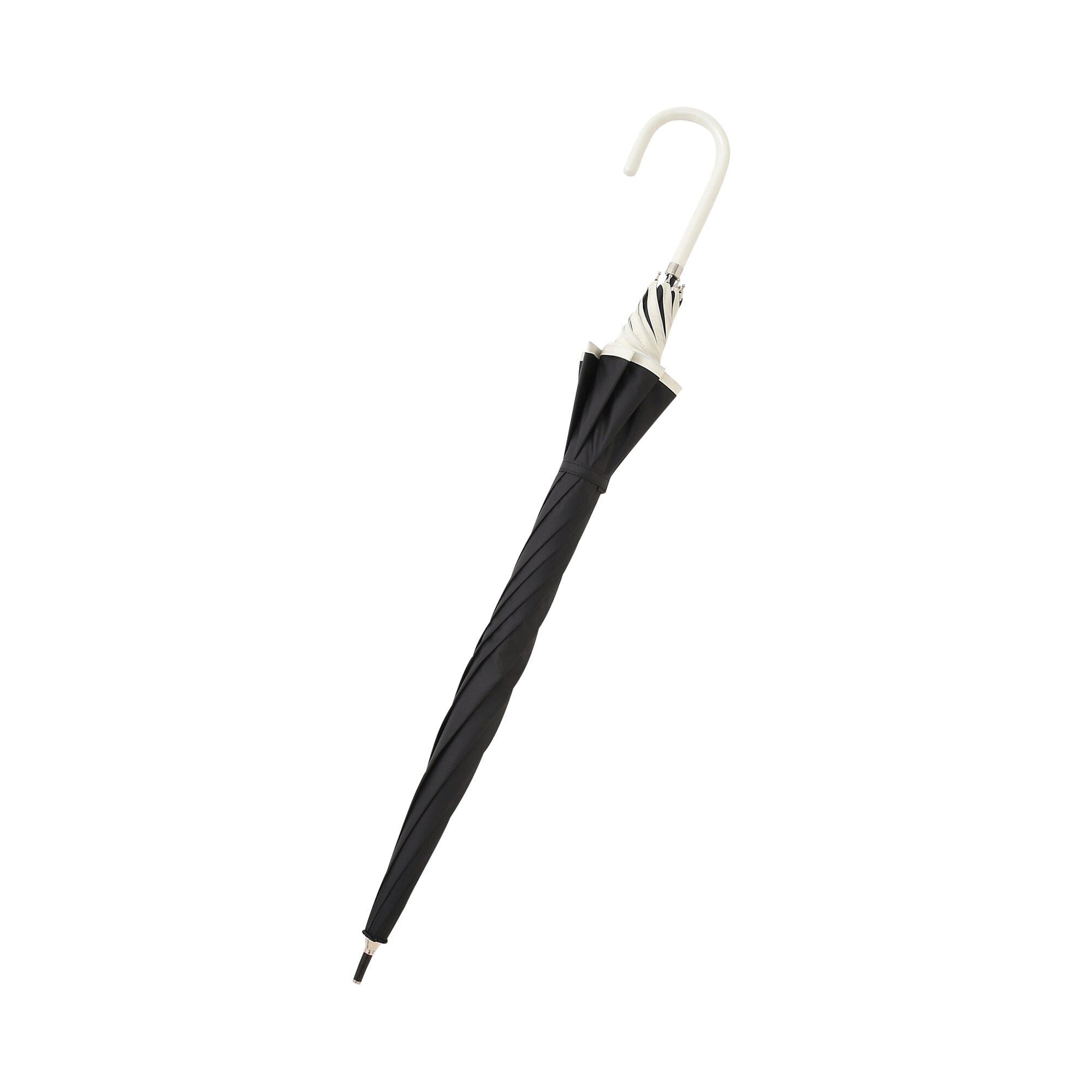 Wave Parasol Long Umbrella 58cm Black (For Both Sunny And Rainy Days)