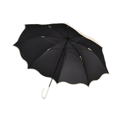 Shading Wave Piping Long Umbrella 58cm Beige (For Both Sunny And Rainy Days)