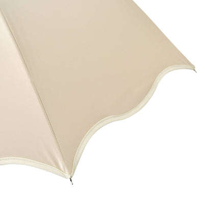 Shading Wave Piping Long Umbrella 58cm Beige (For Both Sunny And Rainy Days)