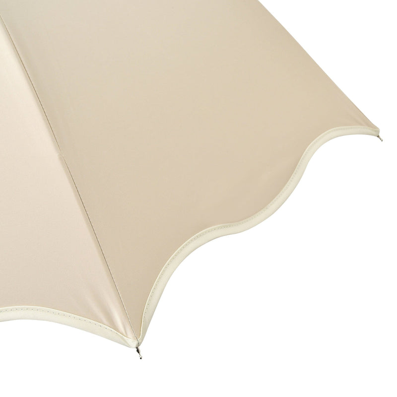 Shading Wave Piping Long Umbrella 58cm Beige (For Both Sunny And Rainy Days)